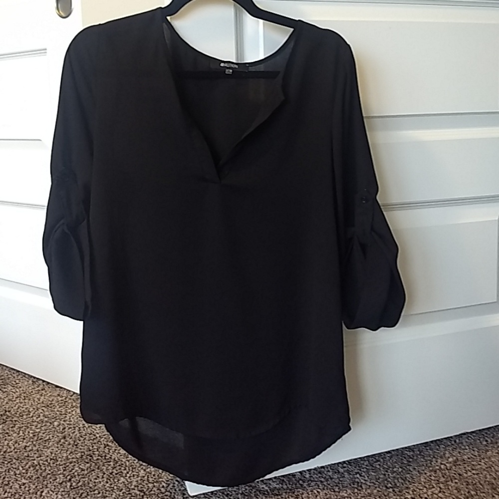 41 Hawthorn black polyester blouse size medium